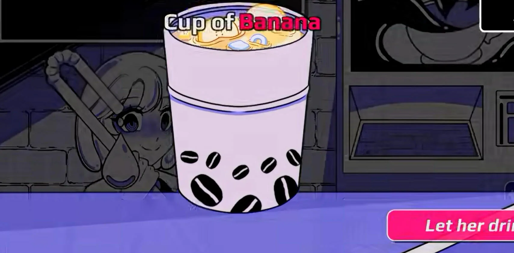 Anomalous Coffee Machine dispensing a cup of banana