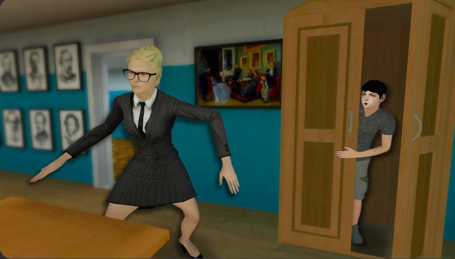 Boy Escape from School Runaway hiding inside a classroom wardrobe