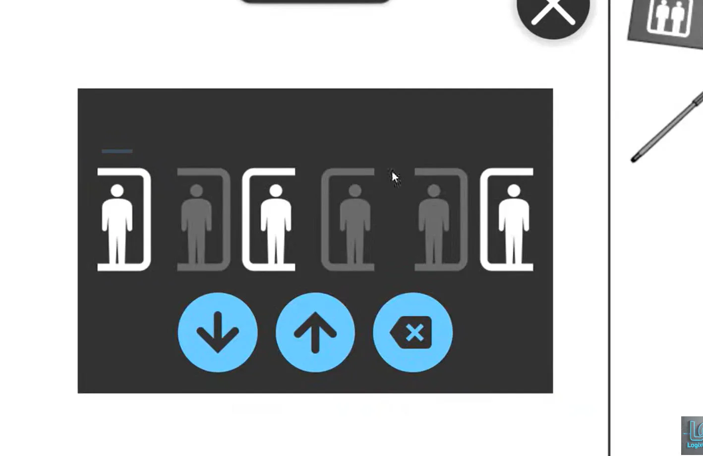 Elevator Room Escape passenger symbol button puzzle