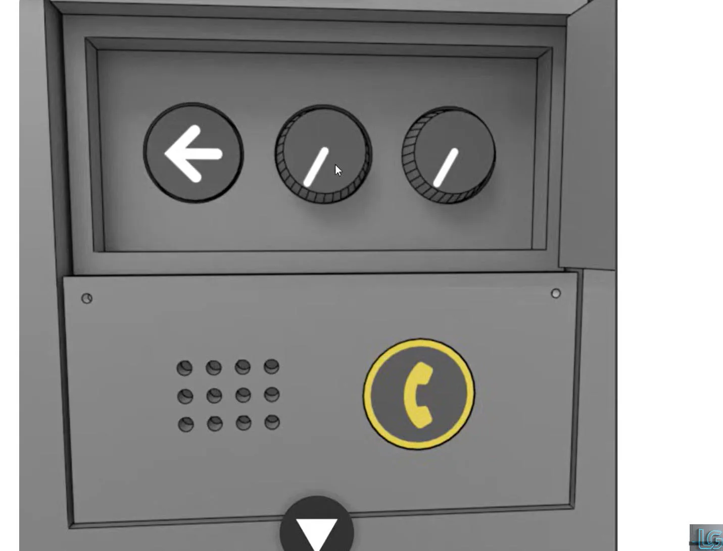 Elevator Room Escape phone and dial puzzle