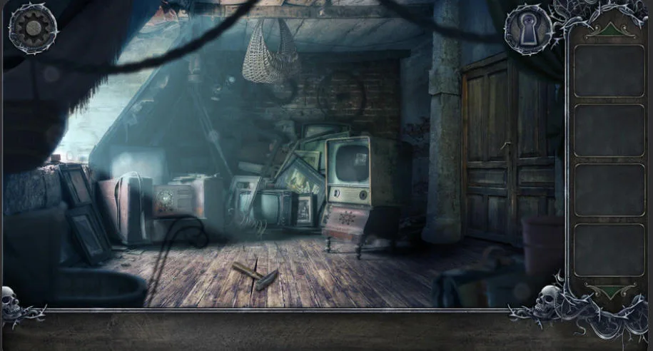 Escape The Haunted Manor hidden objects beside old televisions