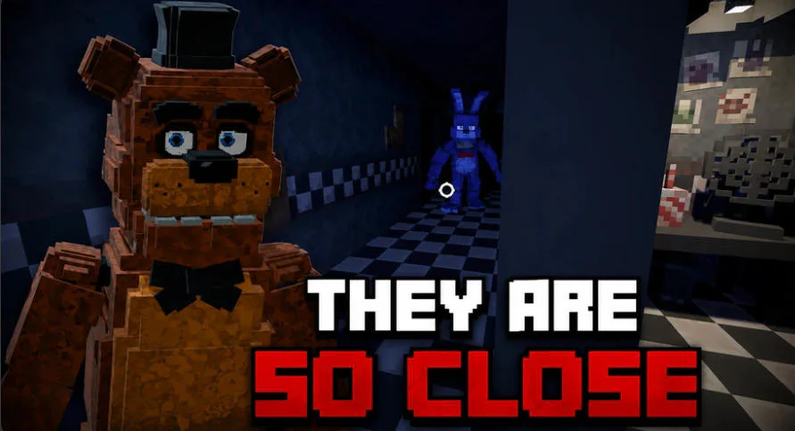 Freddy and Bonnie near the surveillance office