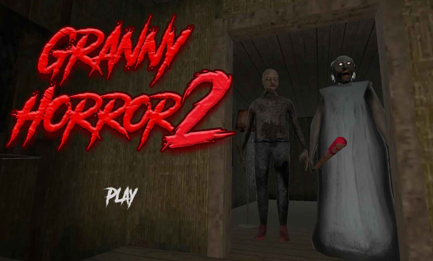 Granny 2 online horror escape game snapshot with Granny and Grandpa