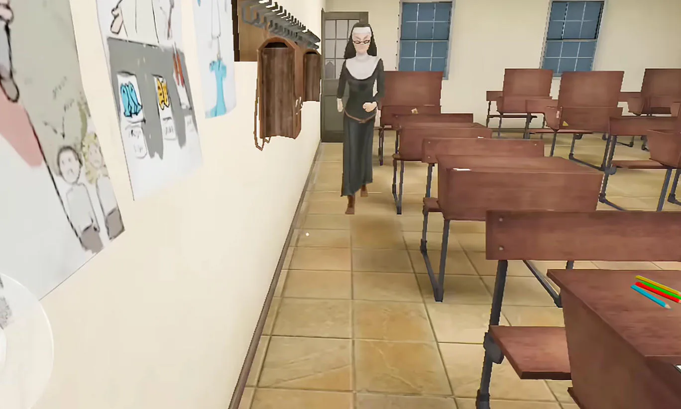 Horror Nun 2 sinister school classrooms and corridors