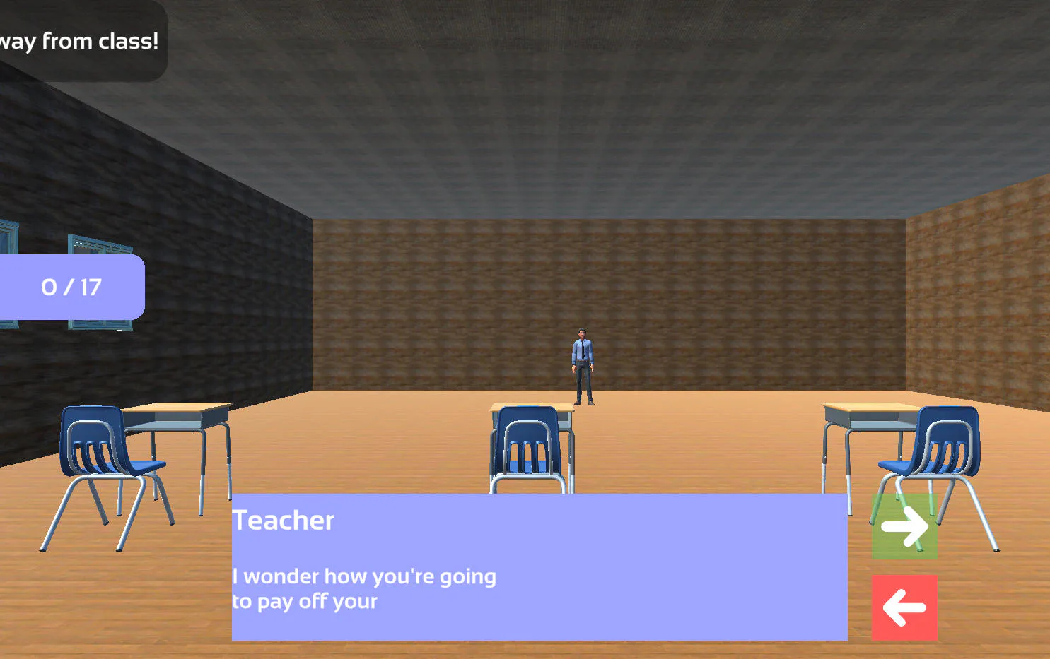 School Escape Obbie Run teacher chase gameplay