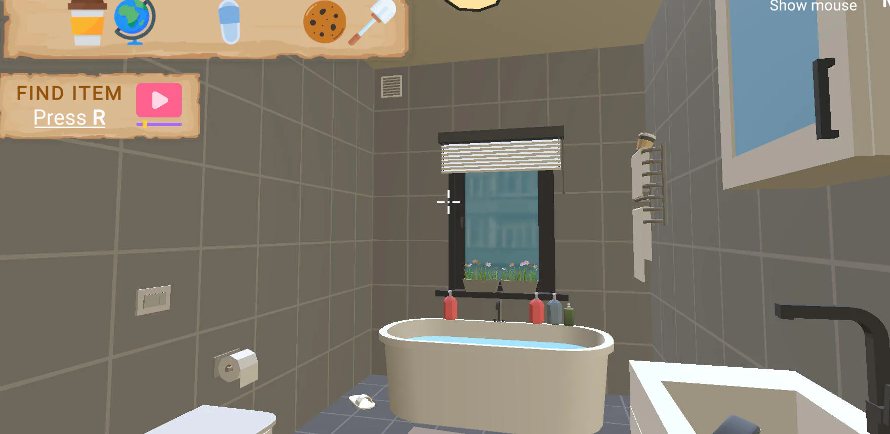 Schoolboy Runaway – Room Escape - Bathroom puzzle room with hidden objects to find